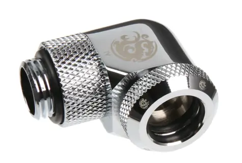 BitsPower Multi-Link otočný úhlový adaptér 90° G1/4 > 12mm hardtube stříbrná