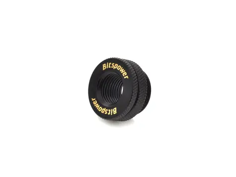 BitsPower Zátka s dírou uprostřed pro plnění vodou G1/4 uhlová černá