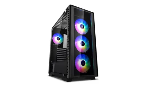 DEEPCOOL MATREXX 50 ADD-RGB 4F černá / E-ATX / 2xUSB 2.0 + 1xUSB 3.0 / 4 x 120 mm / bez zdroje / průhledná bočnice 