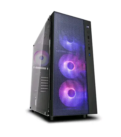 DEEPCOOL MATREXX 55 MESH ADD-RGB 4F černá / E-ATX / 2xUSB 2.0 + 1xUSB 3.0 / 4x 120 mm / bez zdroje / průhledná bočnice 
