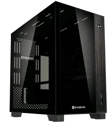 RAIJINTEK Paean mini černá / Mini-ITX / 1xUSB 3.0 + 1xUSB-C / bez zdroje / průhledná bočnice
