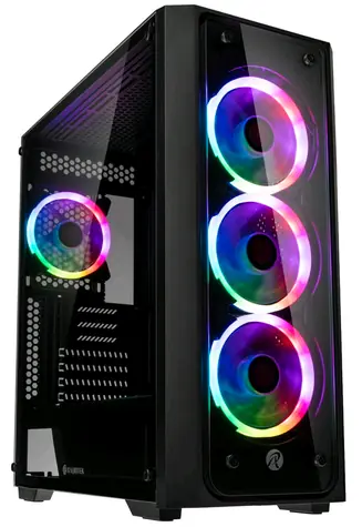 RAIJINTEK Ponos TG4 černá / E-ATX / 1x USB 3.0 + 2x USB 2.0 / 4x 120mm ARGB / bez zdroje / průh. bočnice + přední panel