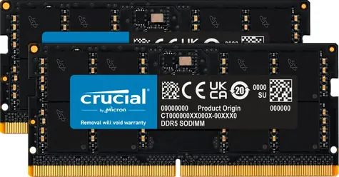 Crucial 32GB Kit (2x16GB) DDR5 4800 / CL40 / SO-DIMM