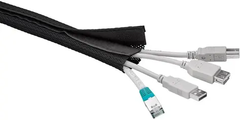 MicroConnect Cablesock s háčkem a smyčkou 1.8m černá
