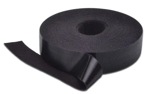MicroConnect Stahovací pásky na suchý zip Velcro 20mm x 10m černá