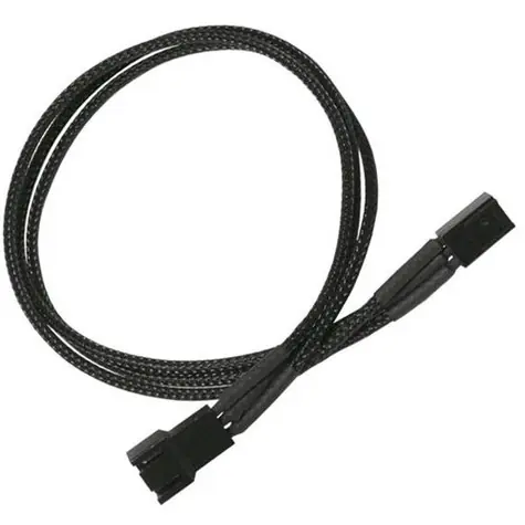Nanoxia NX3PV3E prodlužovací kabel 3-pin Molex 30cm černá / 9-1-017 / Single Sleeve