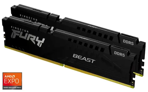 Kingston Fury Beast Black 32GB (2x16GB) DDR5 5600MHz EXPO / CL36 / DIMM / On-Die ECC / XMP 3.0 / EXPO 1.0 / 1.25V