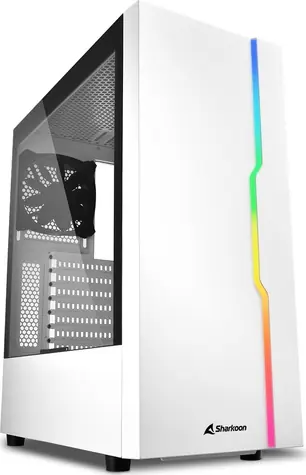 Sharkoon RGB SLIDER bílá / RGB / ATX / 1x 120mm / bez zdroje / průhledná bočnice