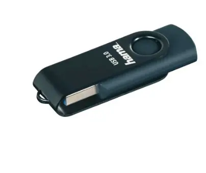 Hama 182465 Flash Drive Rotate 128 GB modrá / Flash disk / přenosová rychlost: 90 MBs