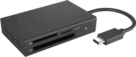 Icy Box IB-CR401-C3 černá / externí čtečka paměťových karet / 3 porty / USB-C