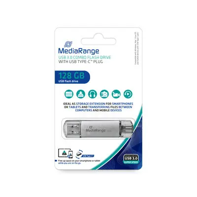 MediaRange MR938 128GB stříbrná / Flash Disk / USB 3.1