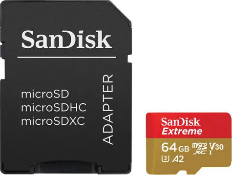 SanDisk Extreme microSDXC 64GB + adaptér / Class 10 / UHS-I / čtení: až 170MBs