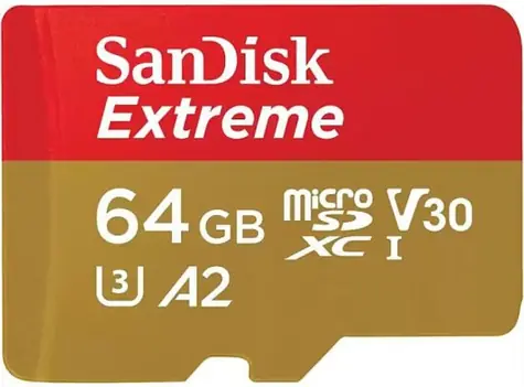 SanDisk Extreme microSDXC 64GB + adaptér / Class 10 / čtení: až 170MBs 