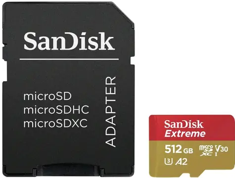 SanDisk Extreme microSDXC 512GB + adaptér  / Class 10 / UHS-I / čtení: až 190MBs