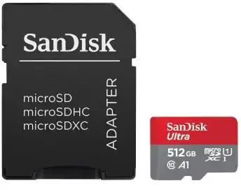 SanDisk Ultra microSDXC 512GB + adaptér / Class 10 / UHS-I / čtení: až 150MBs