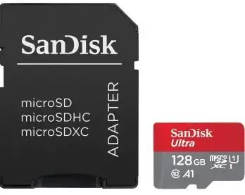 SanDisk Ultra microSDXC 128GB + adaptér / Class 10 / UHS-I / čtení: až 140MBs