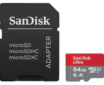 SanDisk Ultra microSDXC 64GB + adaptér / Class 10 / UHS-I / čtení: až 140MBs / doprodej