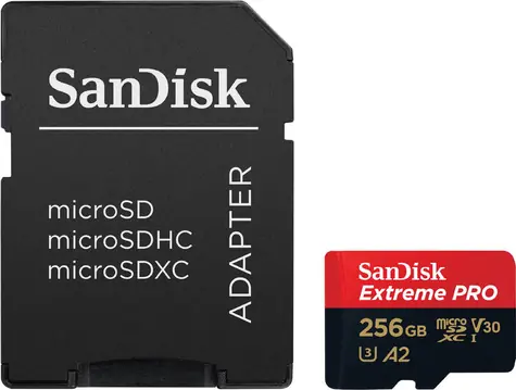 SanDisk Extreme PRO microSDXC 256GB + adaptér / Class 10 / UHS-I / čtení: až 200MBs
