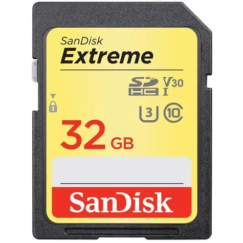 SanDisk Extreme SDHC 32GB / Class 10 / rychlost přenosu 100 MB/s / vhodné pro 4K