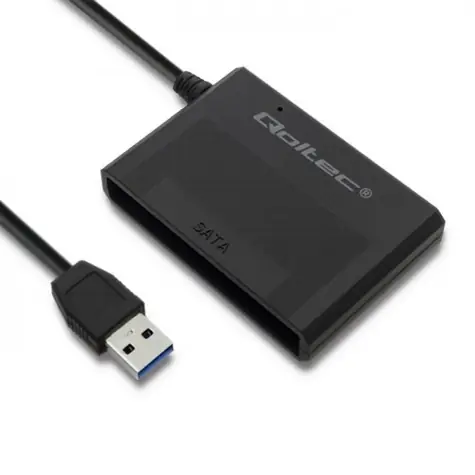 Qoltec 50644 HDD/SSD na USB adapter 0.13m černá / Datový adaptér / SSD 2.5 SATA 3 / USB 3.0
