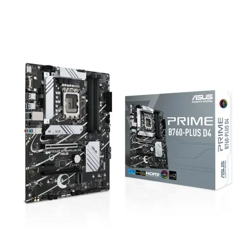ASUS PRIME B760-PLUS D4 / B760 / LGA 1700 / 4x DDR4 / PCIEx16 / 1x GLAN / ATX