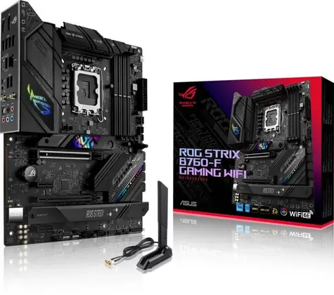 ASUS ROG STRIX B760-F GAMING WIFI / B760 / LGA 1700 / 4x DDR5 / PCIEx16 / 1x 2.5GLAN / ATX