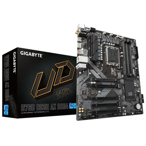 GIGABYTE B760 DS3H AX DDR4 / B760 / LGA 1700 / 4x DDR4 / PCIEx16 / 1x GLAN / ATX