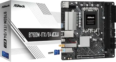ASRock B760M-ITX/D4 WIFI / B760 / LGA 1700 / 2x DDR4 / PCIEx16 / 1x GLAN / mini-ITX