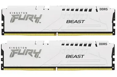 Kingston Fury Beast White 64GB (2x32GB) DDR5 5200MHz / CL40 / DIMM / On-Die ECC / XMP / 1.25V