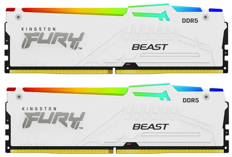 Kingston Fury Beast White RGB 64GB (2x32GB) DDR5 6000MHz EXPO / CL36 / DIMM / On-Die ECC / EXPO / XMP / 1.35V