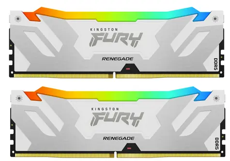 Kingston Fury Renegade White RGB 32GB (2x16GB) DDR5 6400MHz / CL32 / DIMM / On-Die ECC / XMP / 1.4V