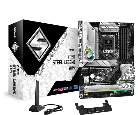 ASRock Z790 Steel Legend WIFI / Z790 / LGA 1700 / 4x DDR5 / PCIEx16 / 1x 2.5GLAN / ATX