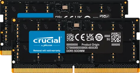 Crucial 64GB (2x32GB) 4800MHz / DDR5 / SO-DIMM / CL40 / 1.1V