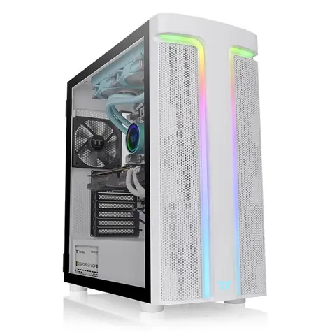 Thermaltake H590 TG ARGB Snow White / ATX / 2 x USB 3.0 / Bez Zdroje / průhledná bočnice