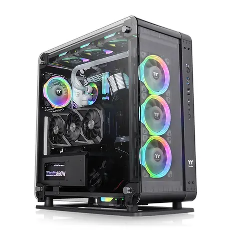 Thermaltake Core P6 TG Black / CEB / 1x USB C 3.2 / 2x USB 3.0 / 2x USB 2.0 / Bez zdroje / průhledná bočnice