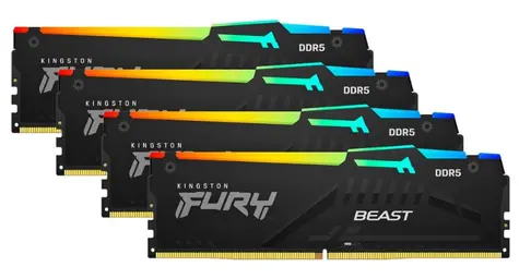 Kingston Fury Beast Black RGB 128GB (4x32GB) DDR5 5200MHz / CL40 / DIMM / XMP