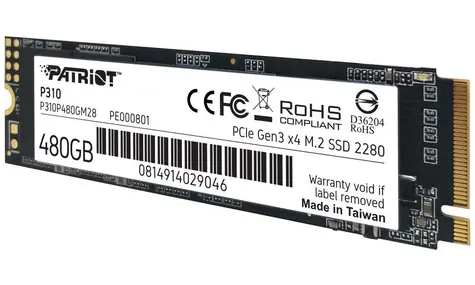Patriot P310 480GB / M.2 2280 / SSD / IOPS: 280K 250K / M.2 PCIe 3.0  
