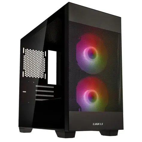 Lian Li Lacool 205M Mesh černá / mATX / mini-ITX / 2xUSB 3.2 A / bez zdroje / průhledná bočnice
