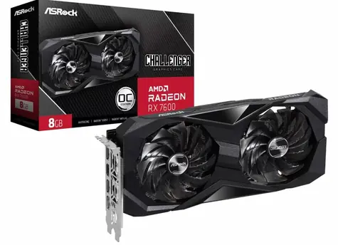 ASRock Radeon RX 7600 Challenger 8G OC / 2695 MHz / 8GB D6 / 128-bit / 1x HDMI + 3x DP / (8)