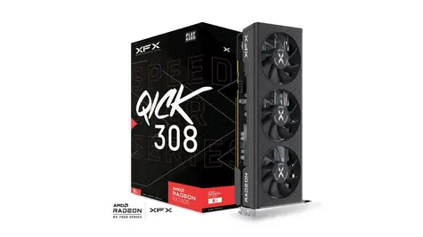 XFX SPEEDSTER QICK 308 RX 7600 BLACK EDITION / 1875-2754 MHz / 8GB D6 / 128-bit / 1x HDMI + 3x DP / 165W (8)