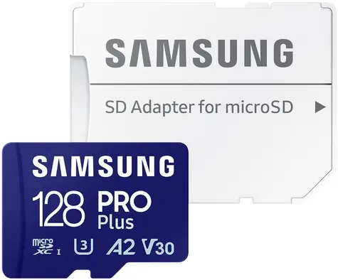 SAMSUNG PRO Plus microSDXC 128 GB + SD adaptér / UHS-1 / Class 10 / U3 / Čtení: 180MBps / Zápis: 130MBps