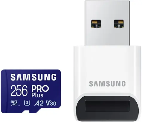 SAMSUNG PRO Plus microSDXC 256 GB + USB adaptér / UHS-1 / Class 10 / U3 / Čtení: 180MBps / Zápis: 130MBps