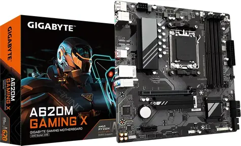 GIGABYTE A620M GAMING X / AMD A620 / DDR5 / SATA III / USB / GLAN / M.2 / sc. AM5 / mATX