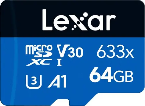 Lexar High-Performance 633x microSDXC 64 GB / UHS-I V10 / U1 / Class 10 / rychlost čtení 100MBs / zápis 45MBs