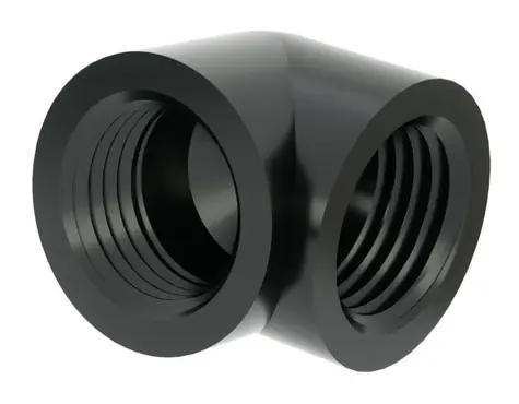 Barrow G1/4 (F-F) spojka - 90° koleno černá 