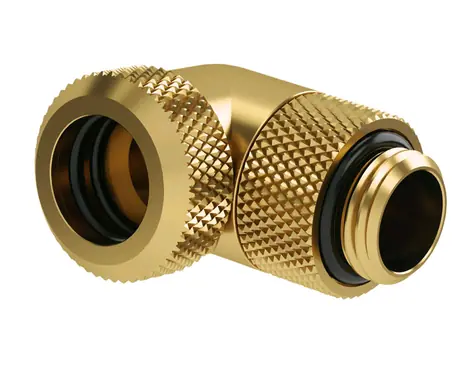 Barrow G1/4 (M) šroubení pro 12mm pevnou trubici - 90° koleno zlatá