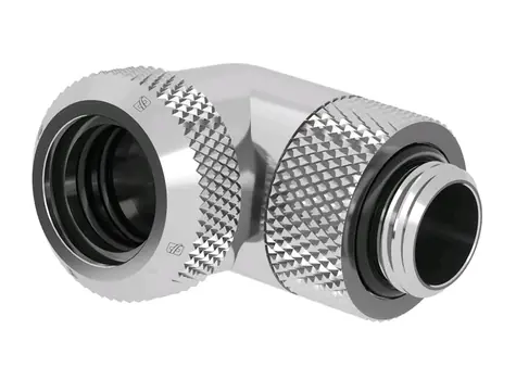 Barrow G1/4 (M) šroubení pro 14mm pevnou trubici - 90° koleno stříbrná