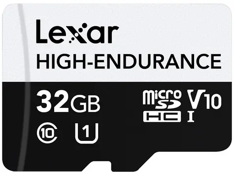 Lexar High-Endurance microSDHC 32 GB / UHS-I V10 / U1 / Class 10 / rychlost čtení 100MBs / zápis 30MBs