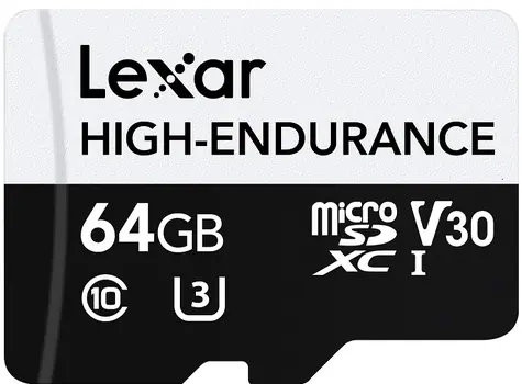 Lexar High-Endurance microSDHC/SDXC 64 GB / UHS-I V30 / U3 / Class 10 / rychlost čtení 100MBs / zápis 35MBs