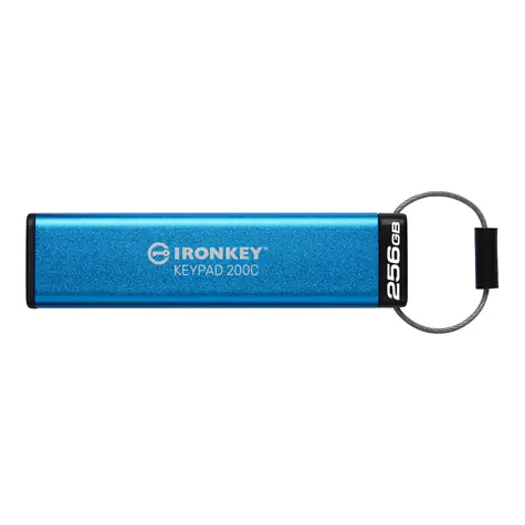 Kingston IronKey Keypad 200C 256GB modrá / Flash Disk / USB-C 3.2 Gen 1 - (USB-C 3.0)
